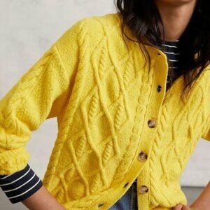 Yellow Anthropologie Knit Cardigan